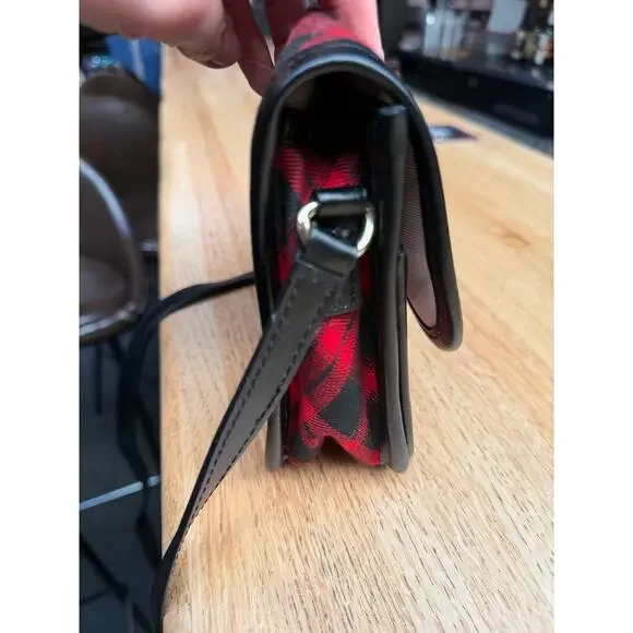 Talbots Red Plaid Tartan Crossbody Bag Coquette Preppy Chic Academia Clueless - Picture 7 of 10